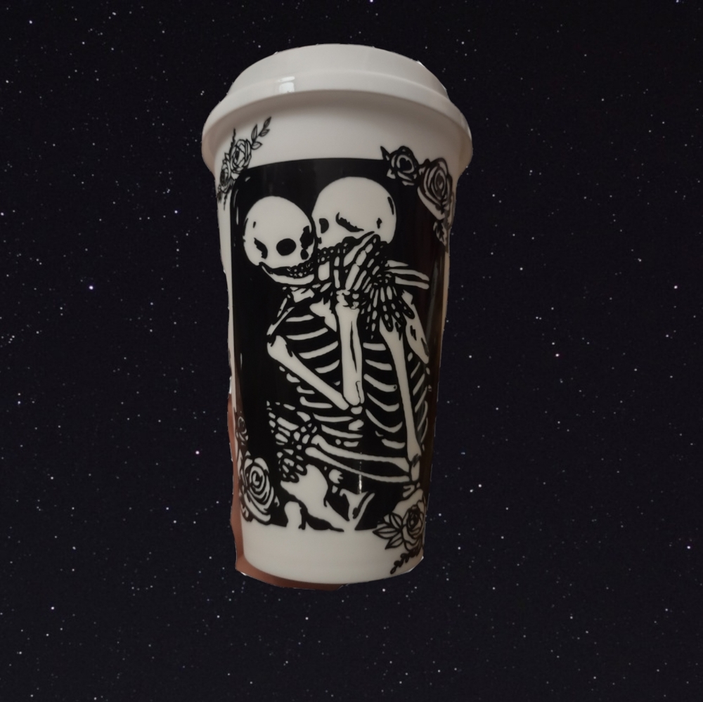 Skeleton lovers coffee cup
